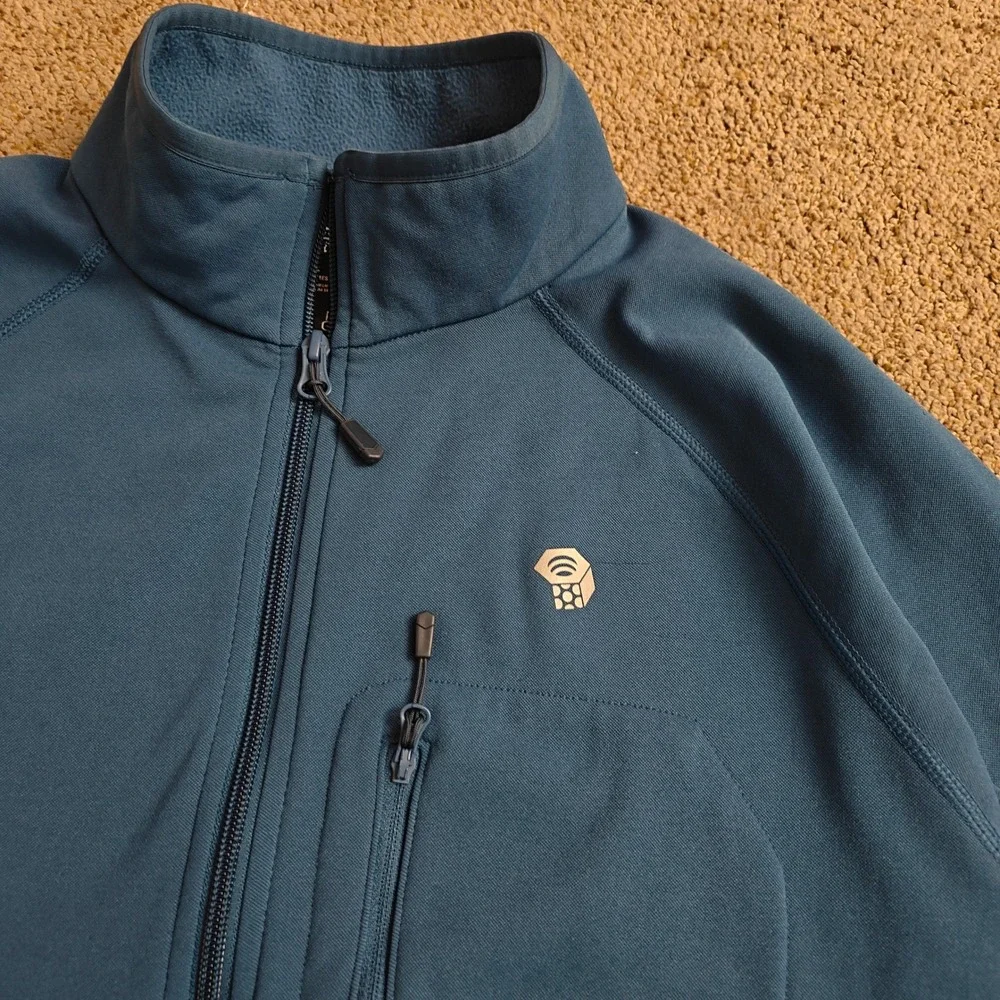 Mountain Hardwear Men's Fleece Jacket Blue Full Zip Size Large Outdoor